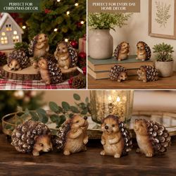 Gerson Assorted Hedgehog with Glitter Figurine 2.5 in.