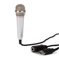 Kikkerland Silver Plug & Play Microphone Mini Karaoke Microphone For All Smartphones