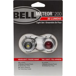Bell Sports Meteor 200 Aluminum Bicycle Light Set Silver