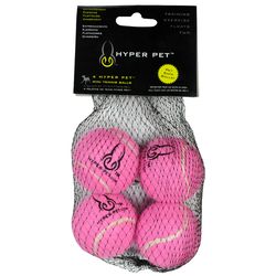 Hyper Pet For Dog Pink Rubber Mini Tennis Balls Medium 4 pk