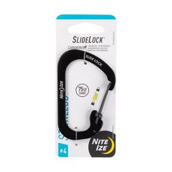 Nite Ize SlideLock Stainless Steel Black Locking Carabiner Key Holder