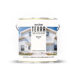 Evolve Terra Flat White Water-Based Barn and Fence Paint Exterior and Interior 1 gal