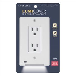 Lumicover White 1 gang Plastic Decorator Nightlight Wall Plate 1 pk