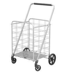 Apex 40.6 in. H X 21.5 in. W X 24.8 in. L 250 lb Silver Collapsible Shopping Cart