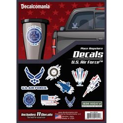 Decalcomania U.S. Air Force Kit Car Sticker Vinyl 11 pk