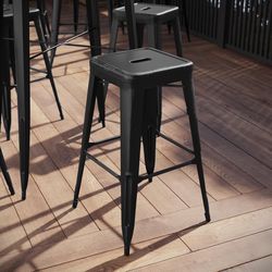 Flash Furniture 1 pk Black Metal Industrial Bar Stool