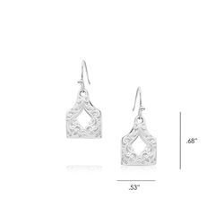 Montana Silversmiths Women's Out West Cow Tag Silver Earrings