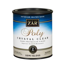 ZAR Semi-Gloss Clear Water-Based Polyurethane 1 qt