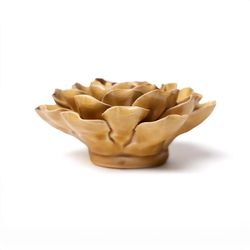 Chive English Garden 2.16 in. H X 5 in. L Glazed Caramel Ceramic Charm Peony Wall Flower