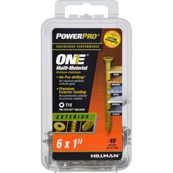 HILLMAN Power Pro No. 6 Ga. X 1 in. L Star Flat Head Coarse Multi-Material Screws