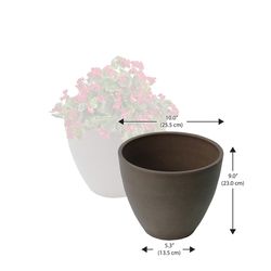 Algreen 9 in. H X 5.3 in. W X 10 in. D Plastic Curve Planter Chocolate