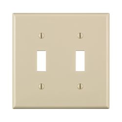 Leviton Light Almond 2 gang Thermoplastic Nylon Toggle Wall Plate 1 pk
