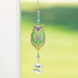 Woodstock Chimes Crystal Dreams Multicolored Acrylic/Glass/Metal 4 in. H X 6.7 in. L Owl Suncatcher