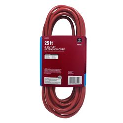 Ace Indoor or Outdoor 25 ft. L Red Triple Outlet Cord 14/3 SJTW