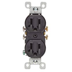 Leviton 15 amps 125 V Duplex Black Outlet 5-15R 1 pk