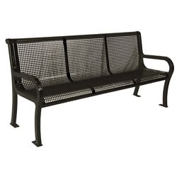 UltraSite UltraCoat Collection Black Steel Thermoplastic coated Park Bench 31 in. H X 74 in. L X 25