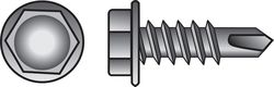 HILLMAN No. 10 Ga. X 2 in. L Hex Hex Washer Head Sheet Metal Screws 100 pk