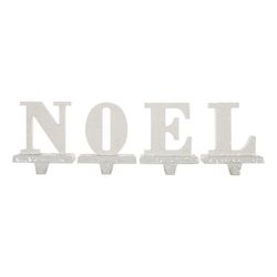 Glitzhome White Noel Stocking Holder 5.91 in.