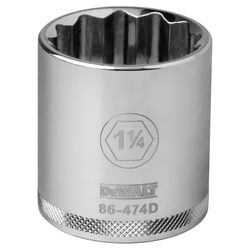 DeWalt 1-1/4 in. X 1/2 in. drive SAE 12 Point Socket 1 pc