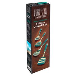 Totally Bamboo Baltique Blue/Beige Birch Wood Utensil Set