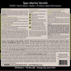 Old Masters Semi-Gloss Clear Oil-Based Marine Spar Varnish 1 gal