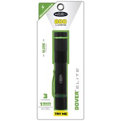 Police Security Dover 1000 lm Black LED Rechargeable Rechargeable Flashlight 18650 Battery