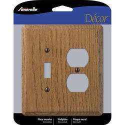 Amerelle Contemporary Brown 2 gang Wood Toggle Wall Plate 1 pk