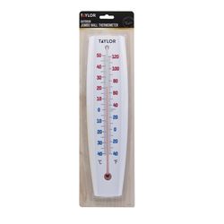 Taylor Jumbo Size Tube Thermometer Plastic White 14.57 in.