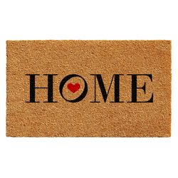 Home & More 1.42 ft. W X 2.42 ft. L Brown Heart Home Coir Door Mat