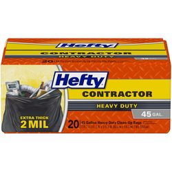 Hefty 45 gal No Scent Contractor Bags Twist Tie 20 pk