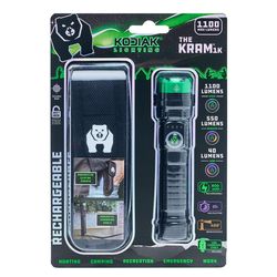 Kodiak 1000 lm Black/Green LED Rechargeable Flashlight 14500 Battery
