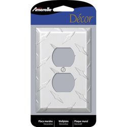 Amerelle Diamond Magnesium 1 gang Stamped Aluminum Duplex Wall Plate 1 pk