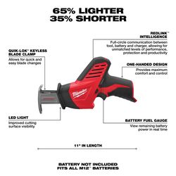 Milwaukee M12 Hackzall Cordless Brushed Reciprocating Saw Tool Only