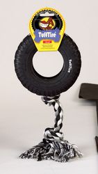 Boss Pet TuffTire For Dog Black Rubber Rope/Rubber Dog Tug Toy Large 1 pk