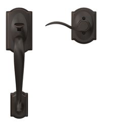 Schlage Camelot Aged Bronze Handleset