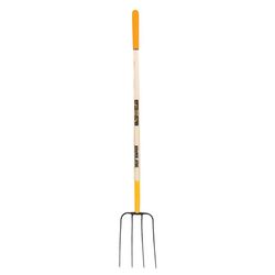True Temper 4 Tine Steel Manure Fork 48 in. Wood Handle
