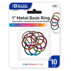 Bazic Products 1 Assorted Color Book Rings 10 pk