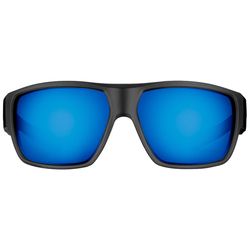 Flying Fisherman Granders Sunglasses Unisex Matte Black Frame Smoke Blue Mirror Lens Polarized