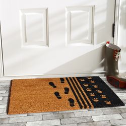 Calloway Mills 1.42 ft. W X 2.42 ft. L Black/Natural Casual Coir Door Mat