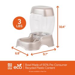 Petmate Pearl Tan Cafe PVC 3 lb Pet Gravity Feeder For All Pets
