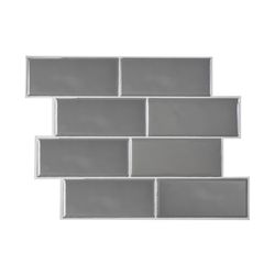 Smart Tiles 8.38 in. W X 11.56 in. L Gray Mosaic Vinyl Adhesive Wall Tile 4 pc