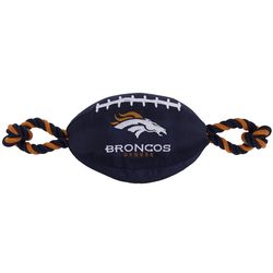 Pets First NFL For Dog Multicolored Nylon Denver Broncos Football Dog Toy 1 pk
