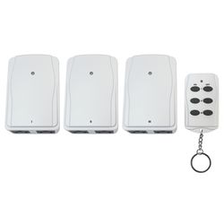 Prime Indoor Wireless Remote with Grounded Outlets 125 V White