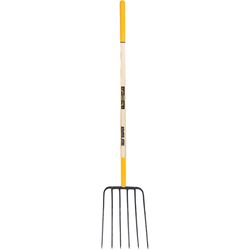 True Temper 6 Tine Forged Steel Manure Fork 48 in. Wood Handle