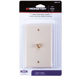 Monster Just Hook It Up Ivory 1 gang Plastic Coaxial Wall Plate 1 pk