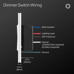 Lutron 150 W Rocker Dimmer Switch 1 pk
