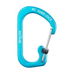 Nite Ize SlideLock Aluminum Blue Locking Carabiner Keychain