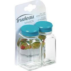 Trudeau Blue/Clear Glass/Plastic Salt and Pepper Shaker
