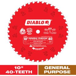 Diablo 10 in. D X 5/8 in. TiCo Hi-Density Carbide Circular Saw Blade Set 40 teeth 2 pk