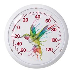 Taylor Hummingbird Design Dial Thermometer Plastic White 13.25 in.